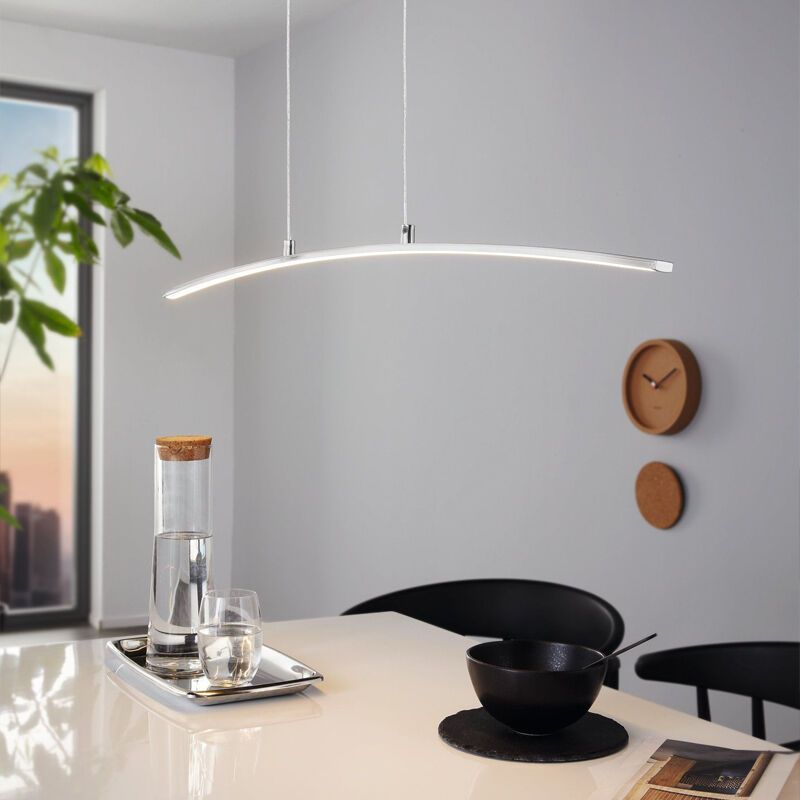 Hliníkové moderné visiace svietidlo chrómové, Arantxa, 14 W, LED 3000 K Hliníkové moderné visiace svietidlo chrómové, Arantxa, 14 W, LED 3000 K