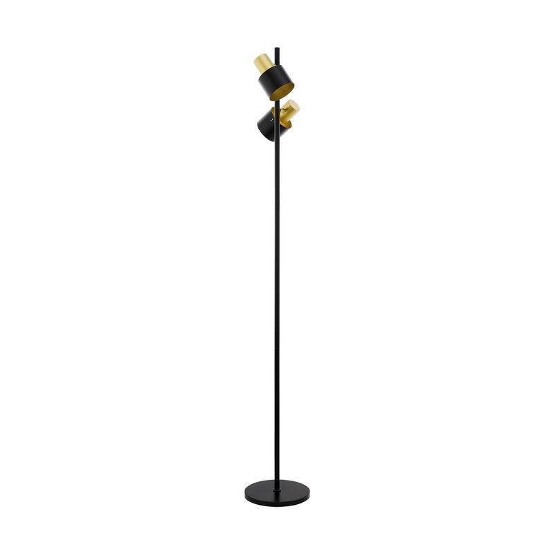 Oceľová moderná stojaca lampa čierna, Oscar, s vypínačom
