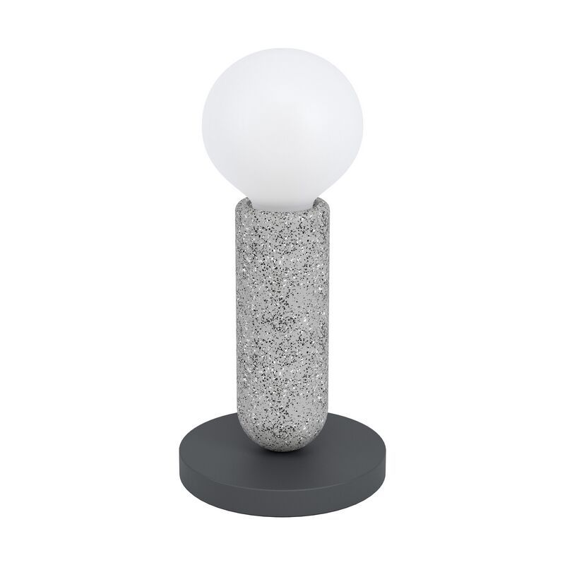 Oceľová rustikálna stolová lampa antracitá, Patrycja, s vypínačom