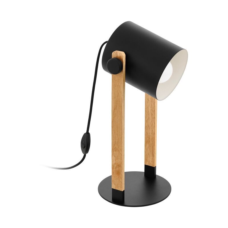 Oceľová moderná stolová lampa čierna, Kaspar, s vypínačom