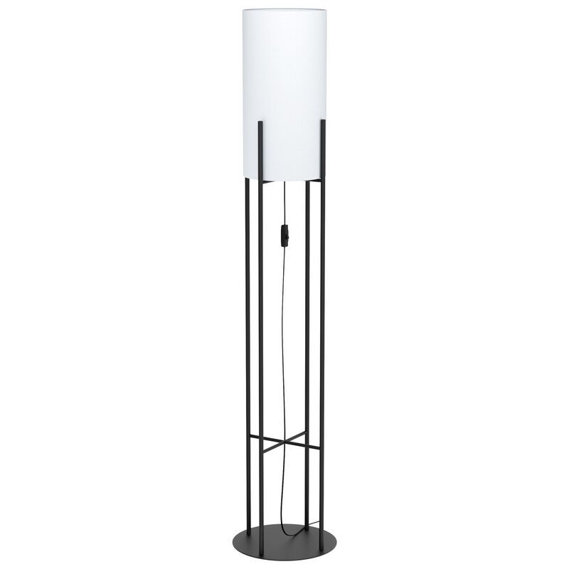 Oceľová retro stojaca lampa čierna, Patty, s vypínačom