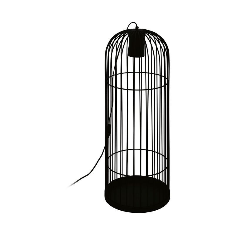 Oceľová industriálna stojaca lampa čierna, Dunia, s vypínačom