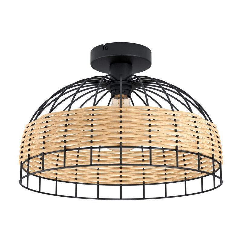 Oceľová rustikálna stropná lampa čierna, Guillaume