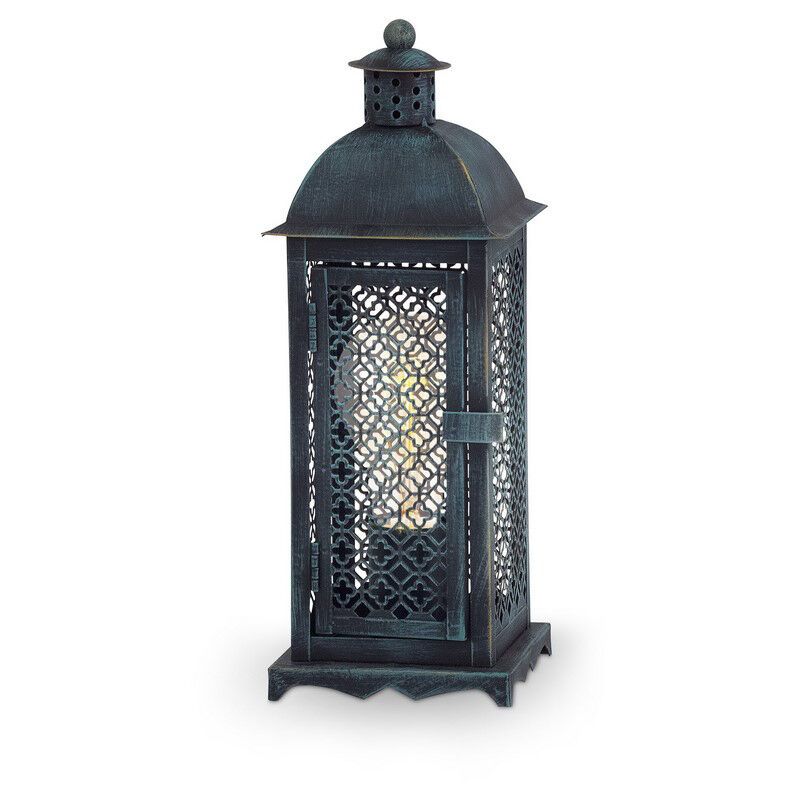 Kovová východná stolová lampa zelená, Abdirahman, s vypínačom Kovová východná stolová lampa zelená, Abdirahman, s vypínačom