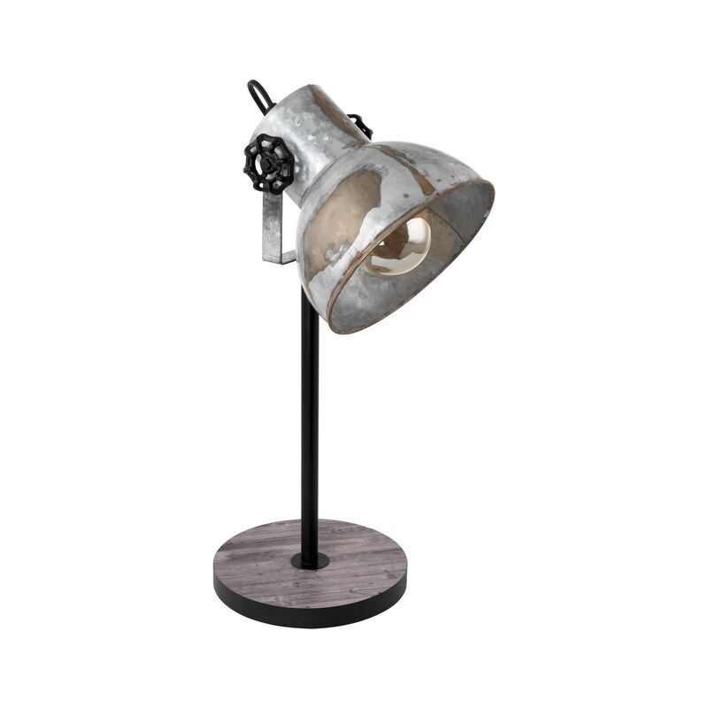 Drevená industriálna stolová lampa hnedá, Angelina, s vypínačom Drevená industriálna stolová lampa hnedá, Angelina, s vypínačom