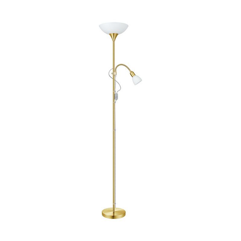 Plastová stojaca lampa na čítanie zlatá, Burgo, s vypínačom