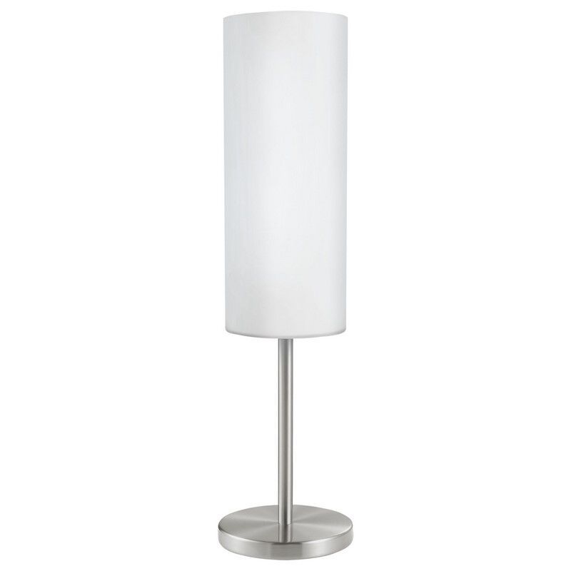Sklenená stolová lampa niklová, Ciuda, s vypínačom