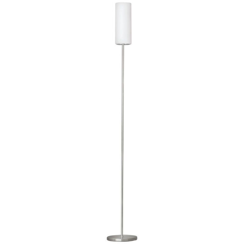 Sklenená stojaca lampa niklová, Ciuda, s vypínačom