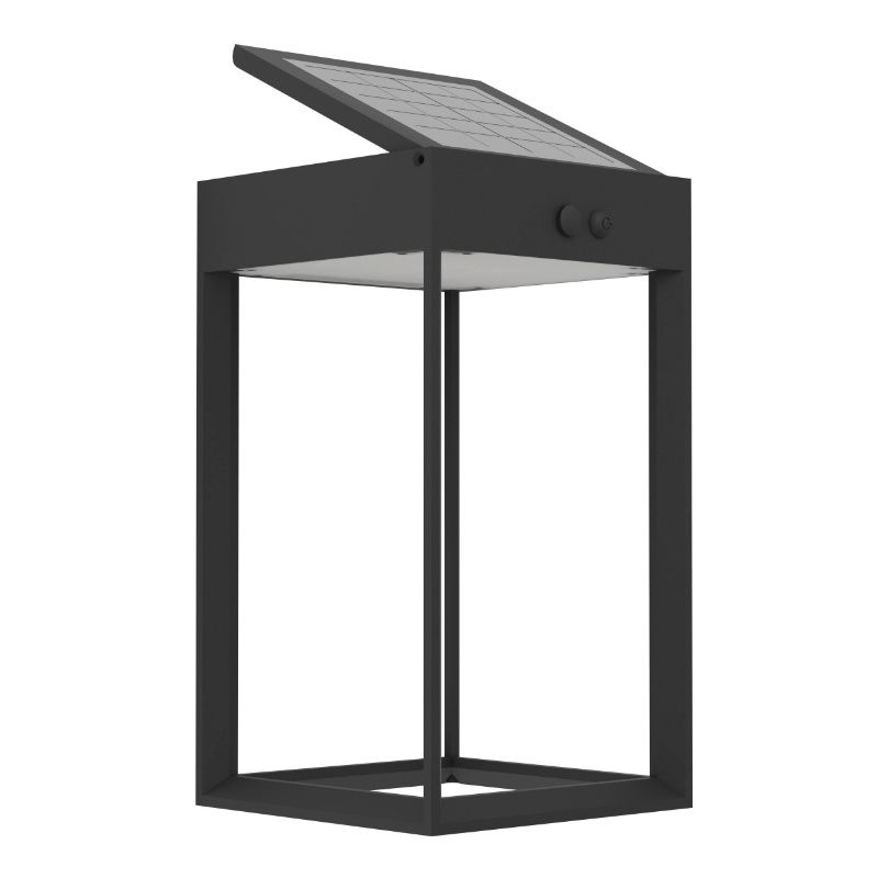 Plastové solárne vonkajšie nástenné svietidlo čierne, Hubrecht, 6,5 W, LED 4000 K, IP65