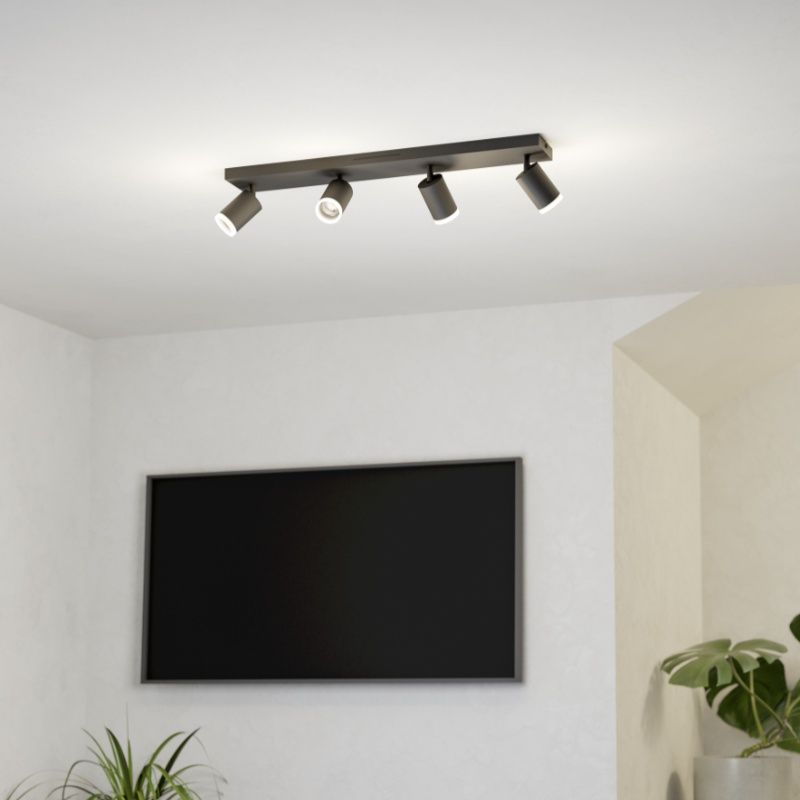 Hliníkové moderné smart stropné svietidlo čierne, Mayke, 3,7 W, LED RGBW
