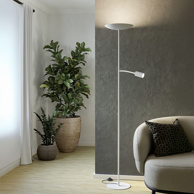 Oceľová moderná stojaca lampa biela, Crijn, 26,5 W, LED 2700 K, s dotykovým stmievačom Oceľová moderná stojaca lampa biela, Crijn, 26,5 W, LED 2700 K, s dotykovým stmievačom
