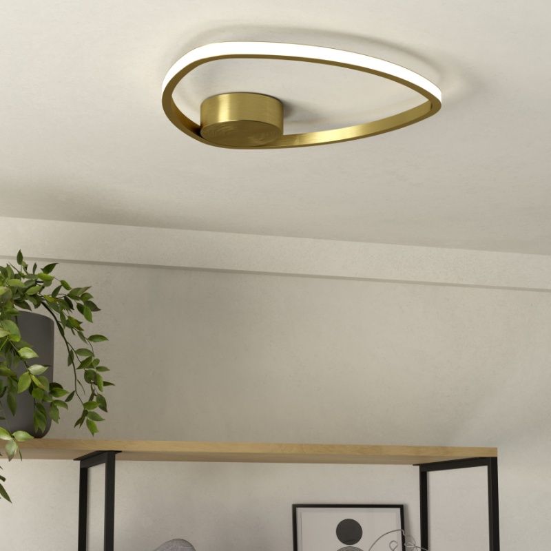 Hliníkové dizajnové stropné svietidlo zlaté, Minouche, 9,7 W, LED white switch