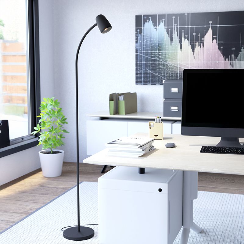 Oceľová moderná stojaca lampa čierna, Sahila, s vypínačom