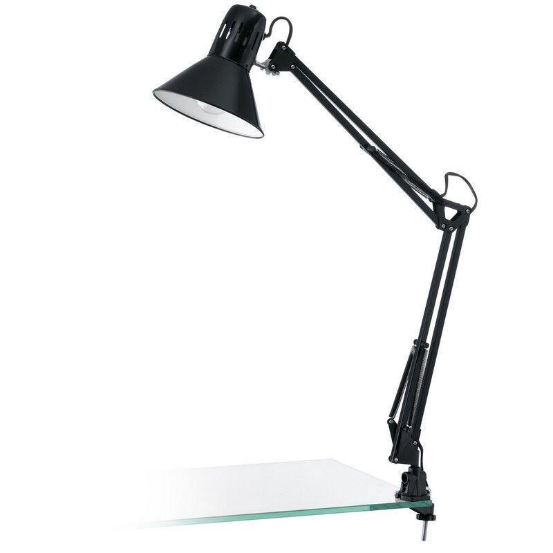 Plastová lampa na klip čierna, Jordin, s vypínačom