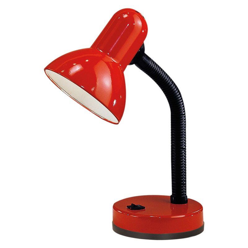 Plastová lampa na písací stôl červená, Granza, s vypínačom