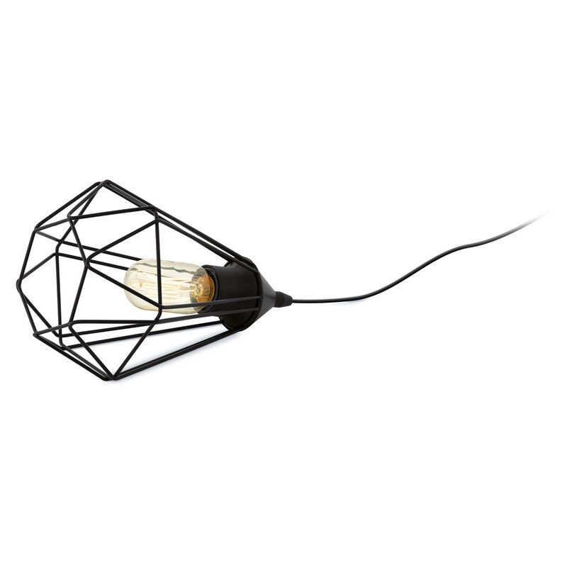 Kovová industriálna stolová lampa čierna, Costel, s vypínačom