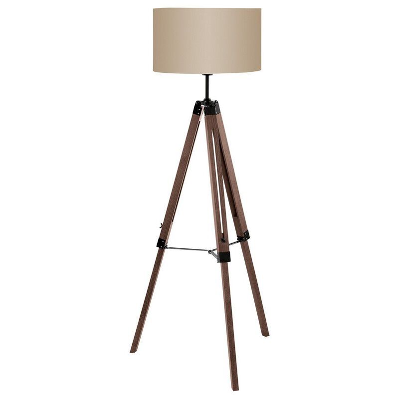 Drevená rustikálna stojaca lampa so statívom hnedá, Joana, s vypínačom Drevená rustikálna stojaca lampa so statívom hnedá, Joana, s vypínačom