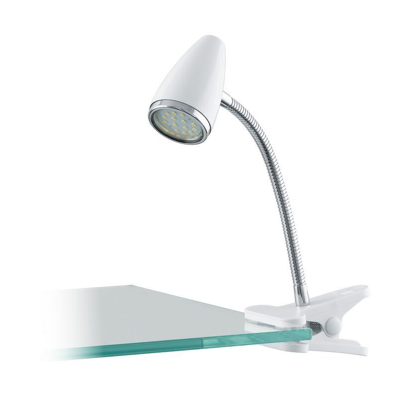 Plastová lampa na klip biela, Silvie, s vypínačom