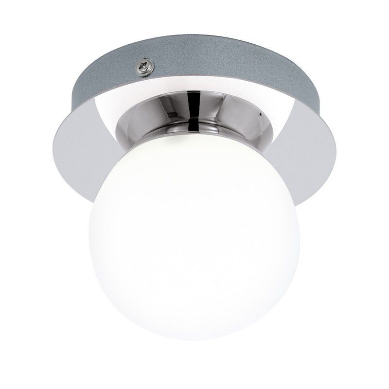 Sklenené moderné stropné svietidlo chrómové, Escha, 3 W, LED 3000 K, IP44
