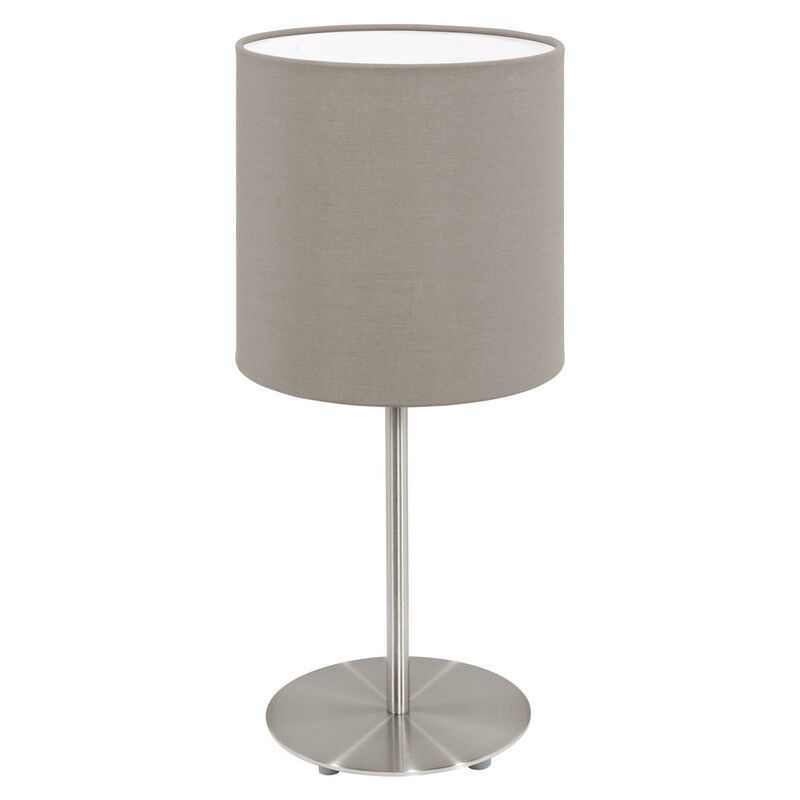 Textílná moderná stolová lampa taupeová, Abano, s vypínačom