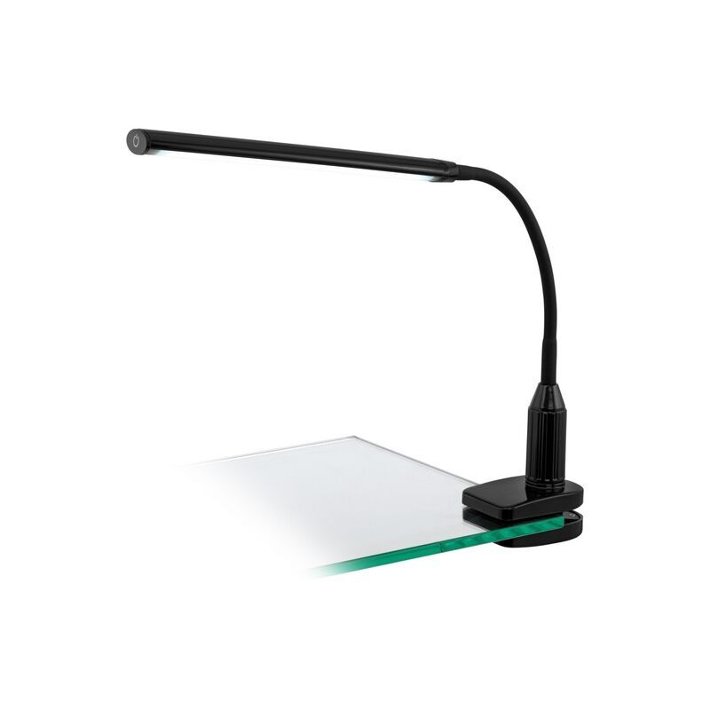 Plastová moderná lampa na klip čierna, Brennan, 4 W, LED 4000 K, s vypínačom