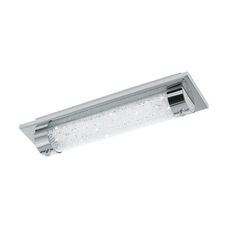 Sklenené dizajnové stropné svietidlo chrómové, Iris, 8 W, LED 4000 K, IP44