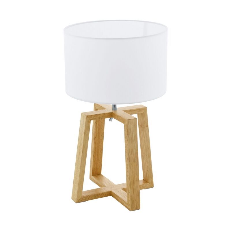 Drevená rustikálna stolová lampa hnedá, Maico, s vypínačom