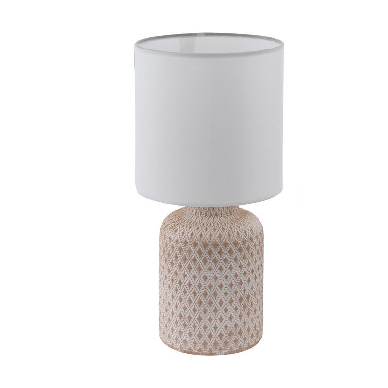 Keramická stolová lampa biela, Angele, s vypínačom