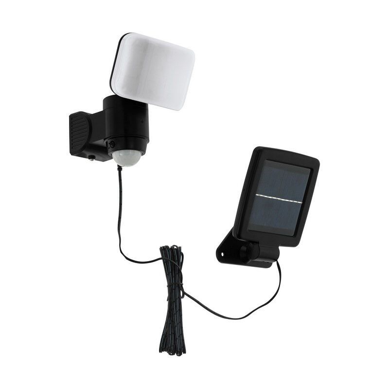 Plastové solárne vonkajšie nástenné svietidlo čierne, Frits, 5 W, LED 6500 K, IP44