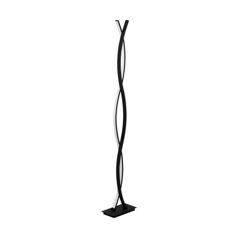 Hliníková moderná stojaca lampa čierna, Arantxa, 32 W, LED 3000 K, s vypínačom