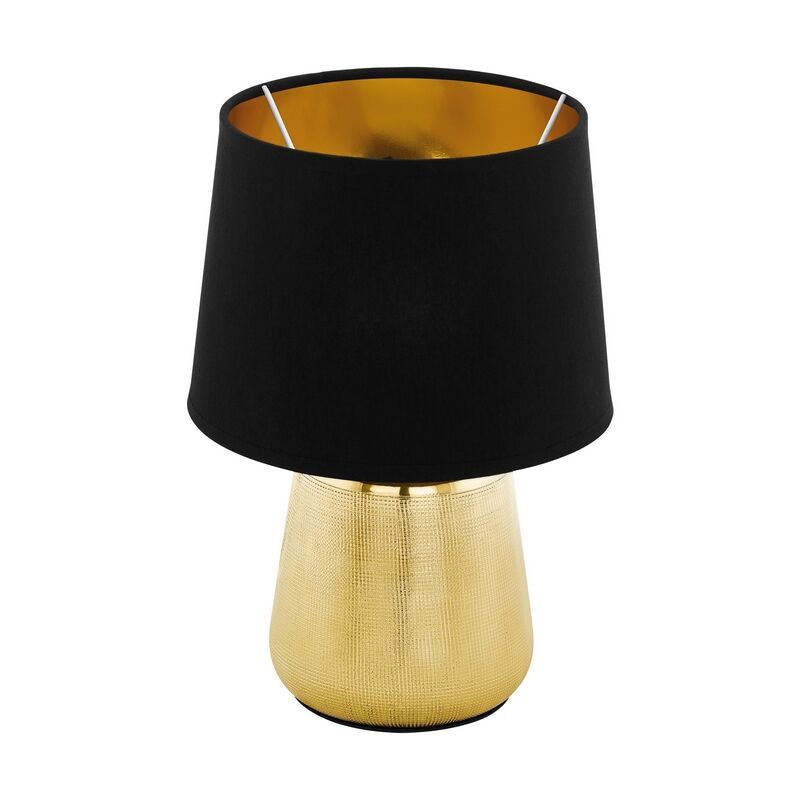 Keramická stolová lampa zlatá, Elvin, s vypínačom Keramická stolová lampa zlatá, Elvin, s vypínačom