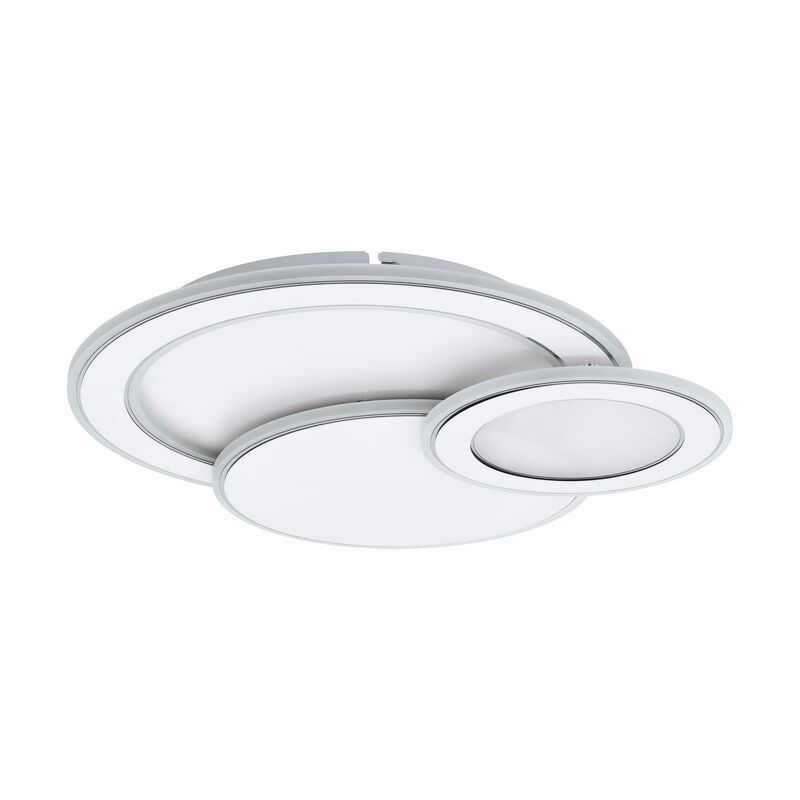 Oceľová moderná stropná lampa biela, Everdina, 11 W, LED nastaviteľný od teplej po studenú bielu Oceľová moderná stropná lampa biela, Everdina, 11 W, LED nastaviteľný od teplej po studenú bielu