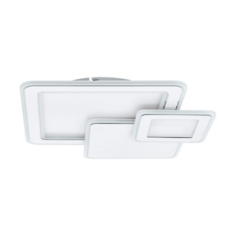 Oceľová moderná stropná lampa biela, Everdina, 12 W, LED nastaviteľný od teplej po studenú bielu