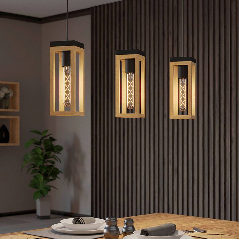 Drevené rustikálne visiace svietidlo hnedé, Jasmina