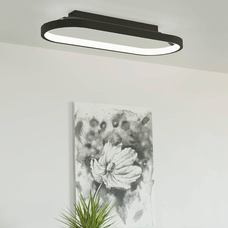 Hliníkové moderné stropné svietidlo čierne, Maira, 27 W, LED 3000 K, s 3-stupňovým stmievačom Hliníkové moderné stropné svietidlo čierne, Maira, 27 W, LED 3000 K, s 3-stupňovým stmievačom