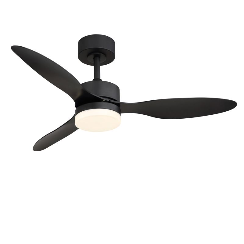Čierny moderný stropný ventilátor kovový, Herre, 20W, nastaviteľný teplý až studený biely LED, s diaľkovým ovládaním