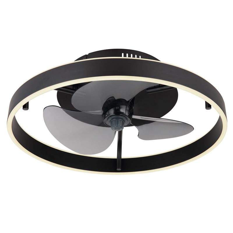 Čierny moderný stropný ventilátor z plastu, Joos, 40W, nastaviteľný teplý až studený biely LED výkon, s diaľkovým ovládaním
