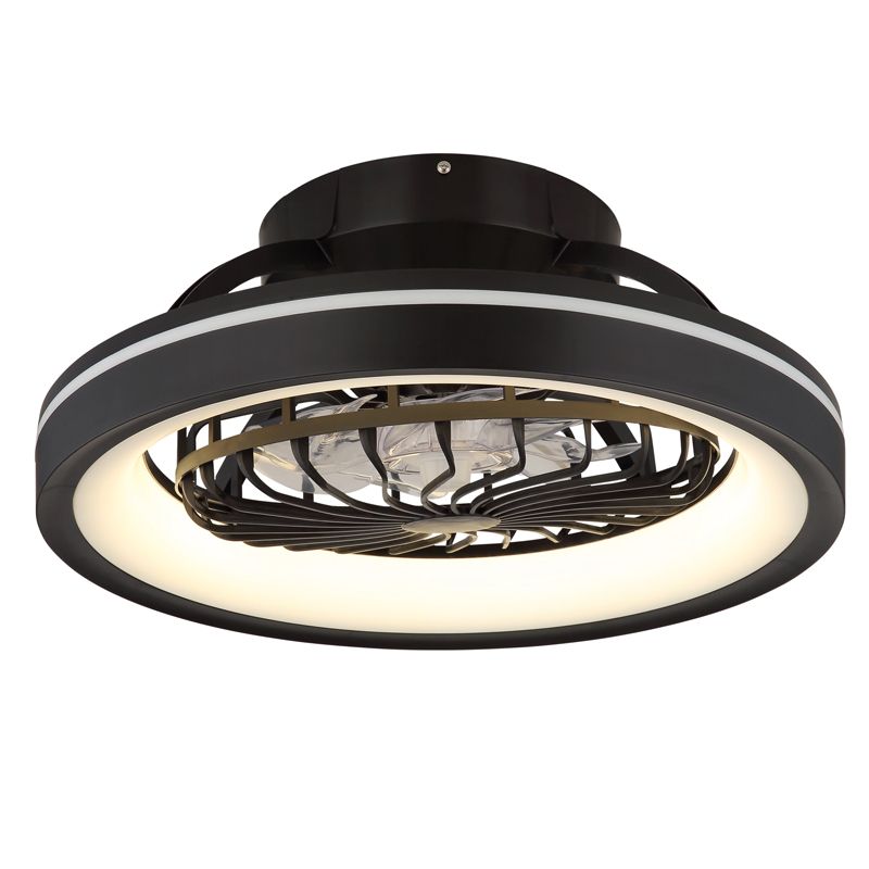 Čierny moderný stropný ventilátor z plastu, Lenard, 40W, nastaviteľný teplý až studený biely LED výkon, s diaľkovým ovládaním
