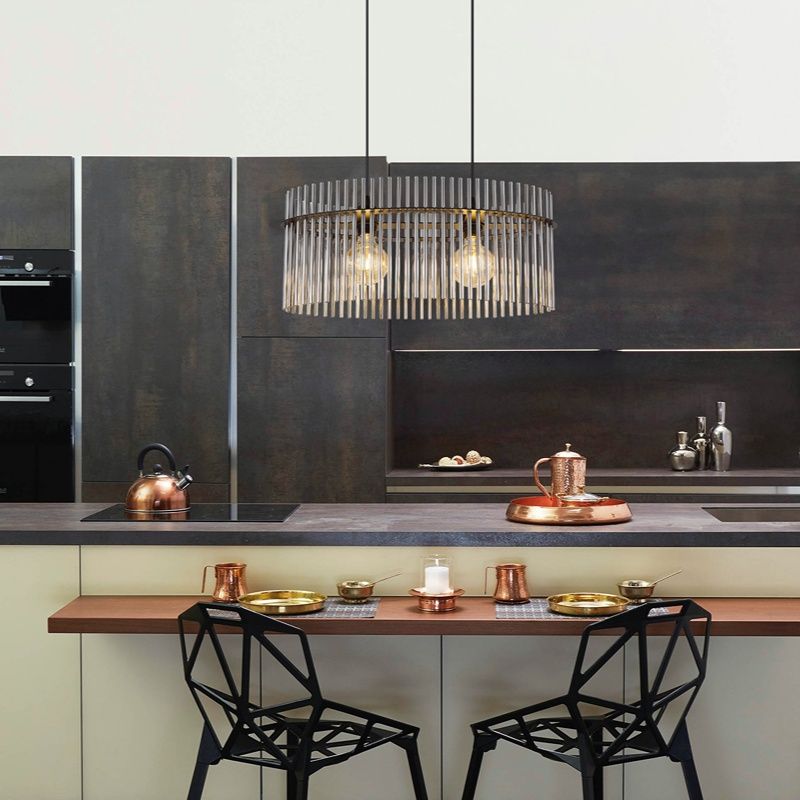 Sklenené dizajnové visiace svietidlo čierne, Genelva