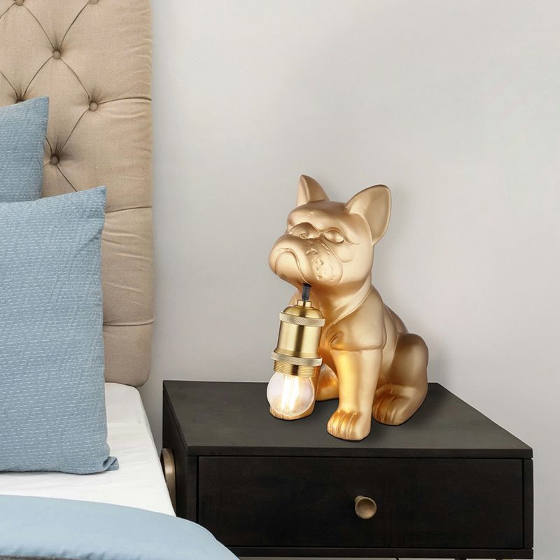 Keramická stolová lampa zlatá, Dogan, s vypínačom