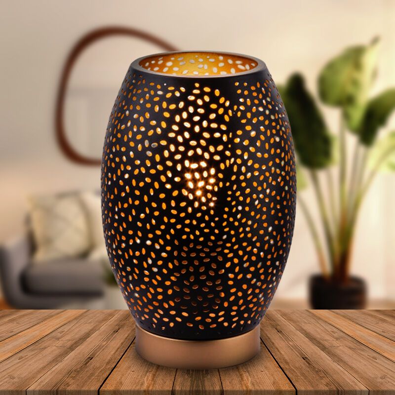 Kovová moderná stolová lampa čierna, Bilboa