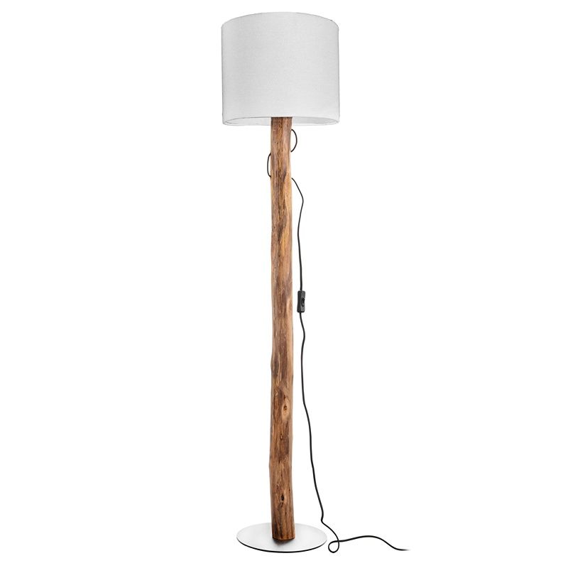 Drevená stojaca lampa rustikálna, Najima, s vypínačom