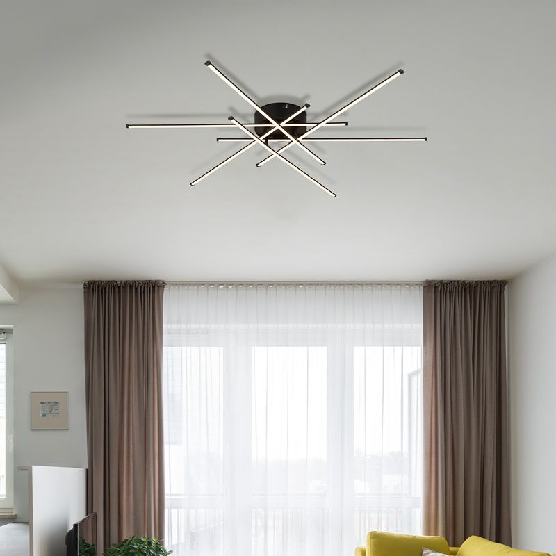 Hliníkové dizajnové stropné svietidlo čierne, Leigh, 40 W, LED 3000 K Hliníkové dizajnové stropné svietidlo čierne, Leigh, 40 W, LED 3000 K