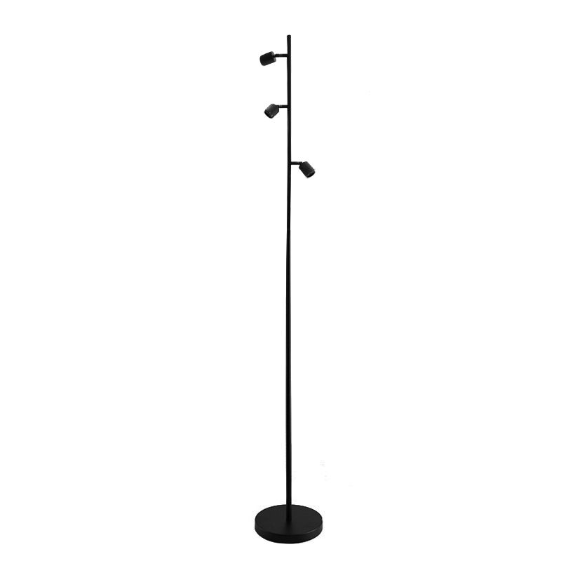 Hliníková stojaca lampa bez tienidla čierna, Rika, s vypínačom