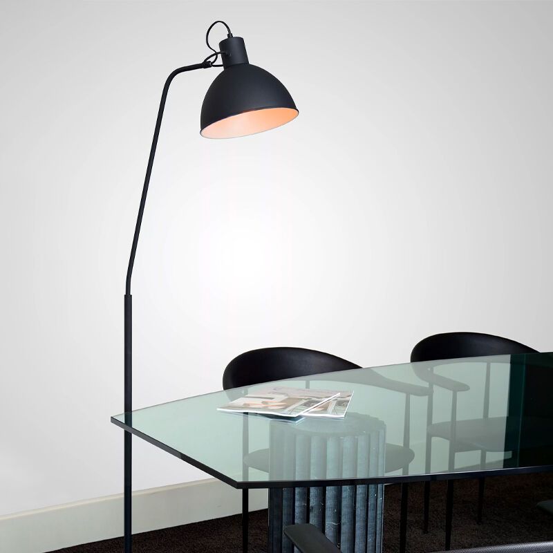 Čierna stojaca lampa na čítanie moderná, Shadi, s vypínačom Čierna stojaca lampa na čítanie moderná, Shadi, s vypínačom