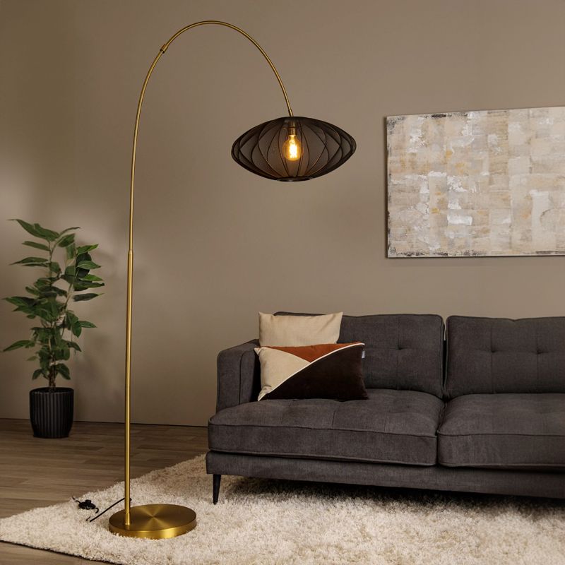 Čierna stojaca lampa moderná, Corina, s vypínačom