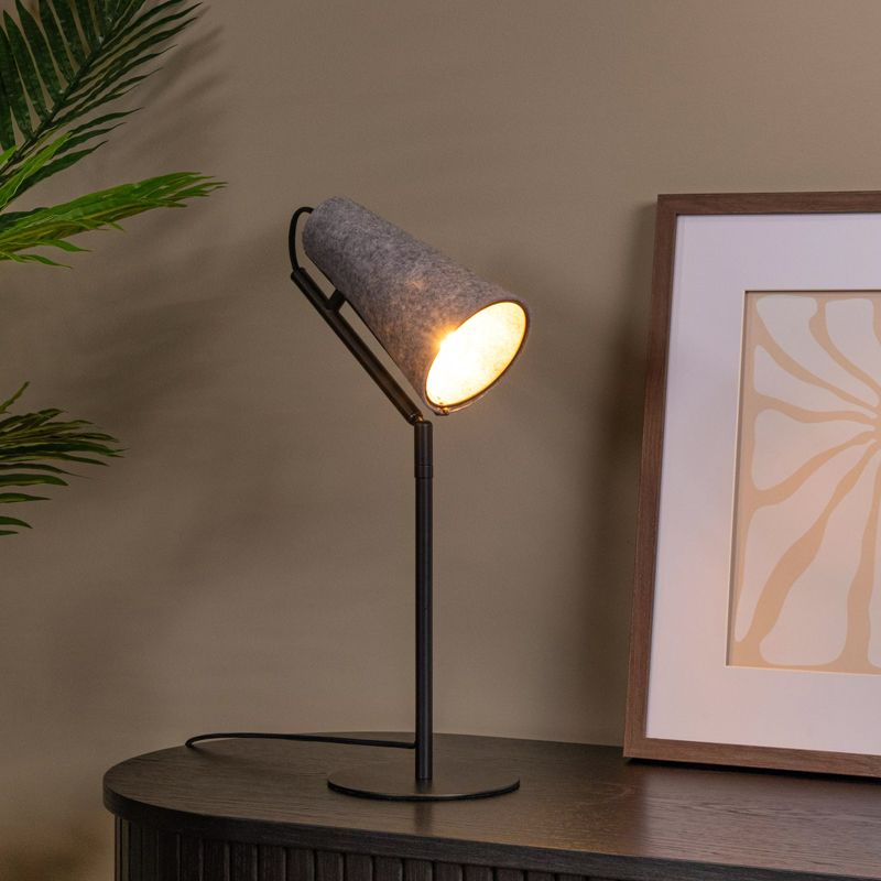 Sivá stolová lampa moderná, Bensen, s vypínačom Sivá stolová lampa moderná, Bensen, s vypínačom