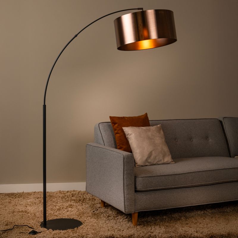 Rezavá oblúková lampa moderná, Rankos, s vypínačom Rezavá oblúková lampa moderná, Rankos, s vypínačom