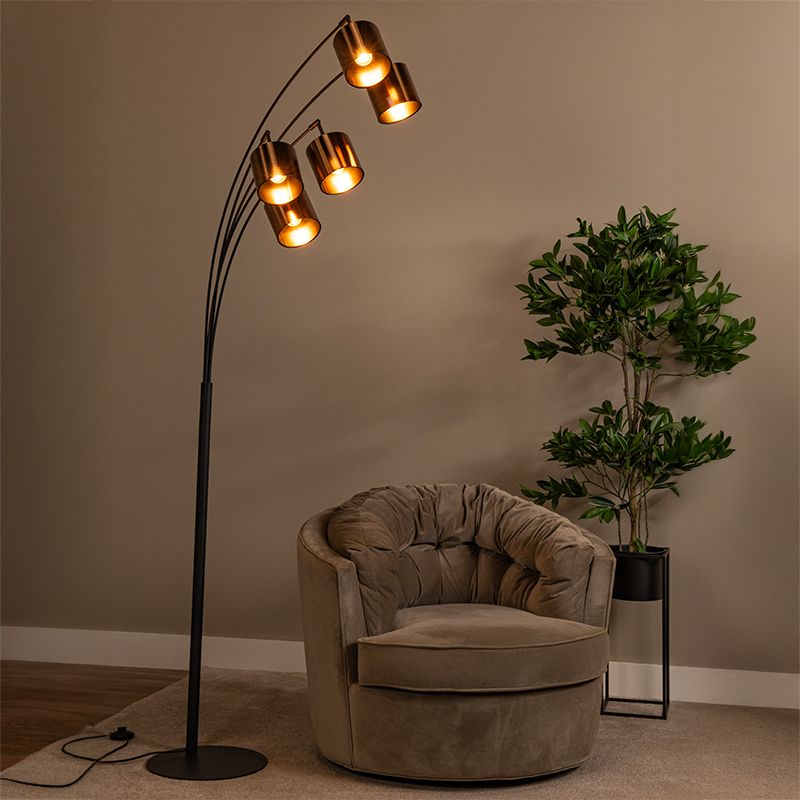 Rezavá stojaca lampa moderná, Rankos, s vypínačom