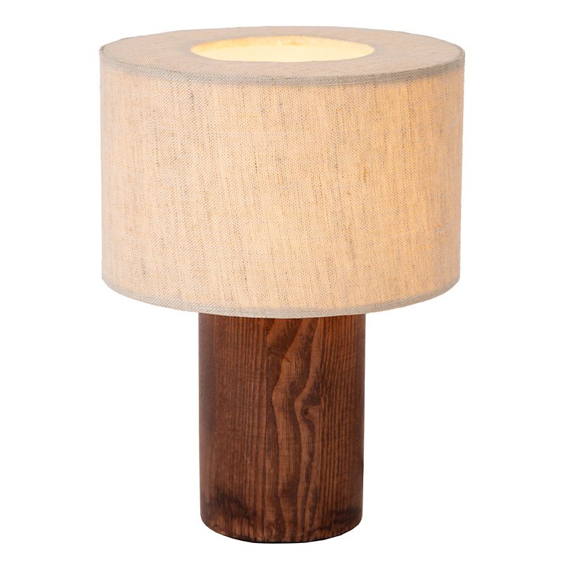 Hnedá stolová lampa rustikálna, Tachina, s vypínačom